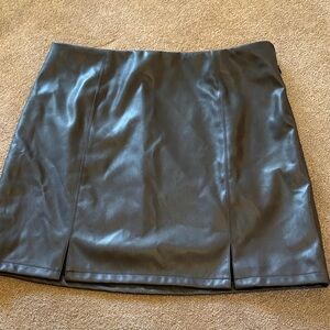 Women’s Faux Leather Brown Mini Skirt